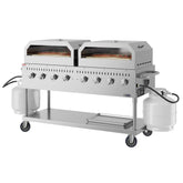 60 in. 8-Burner Commercial Outdoor Propane Gas Grill with Two 30 in. Pizza Ovens in Stainless-Steel, ETL Listed (CGKIT6-P30P30)